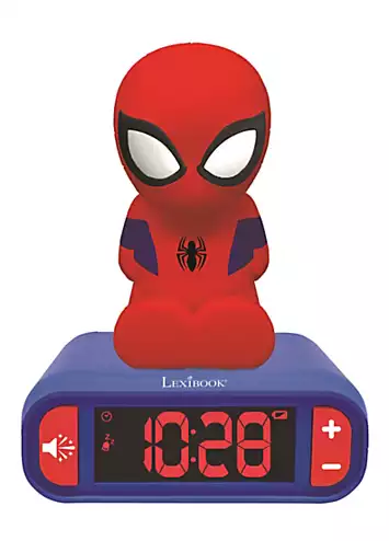 Marvel Spiderman Alarm Clock with Night Light 3D Design | Grattan