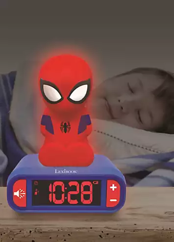 Marvel Spiderman Alarm Clock with Night Light 3D Design | Grattan