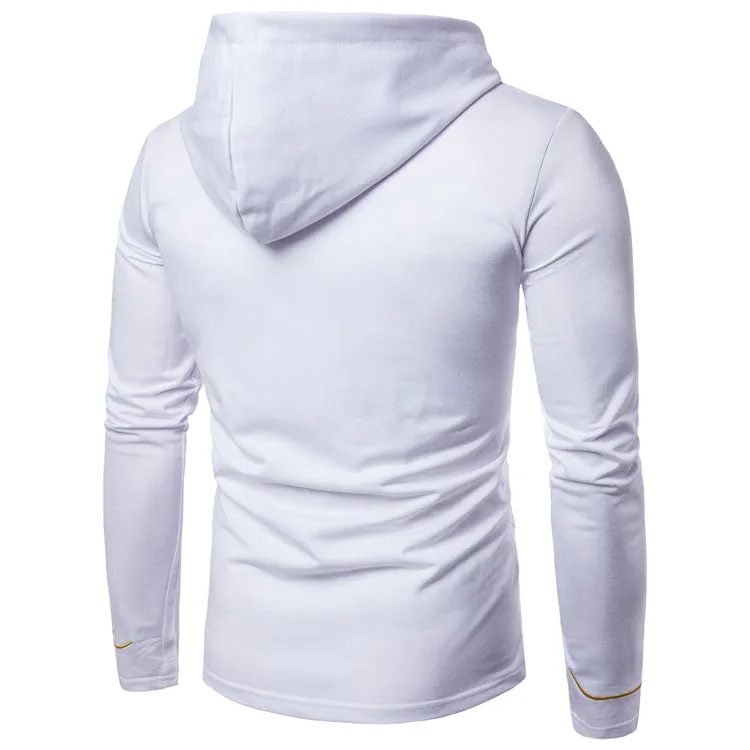 Men's Embroidered Lux Button-Up Hoodie