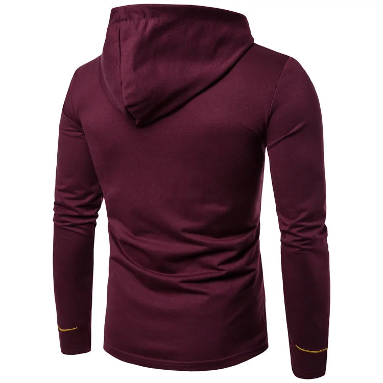 Men's Embroidered Lux Button-Up Hoodie