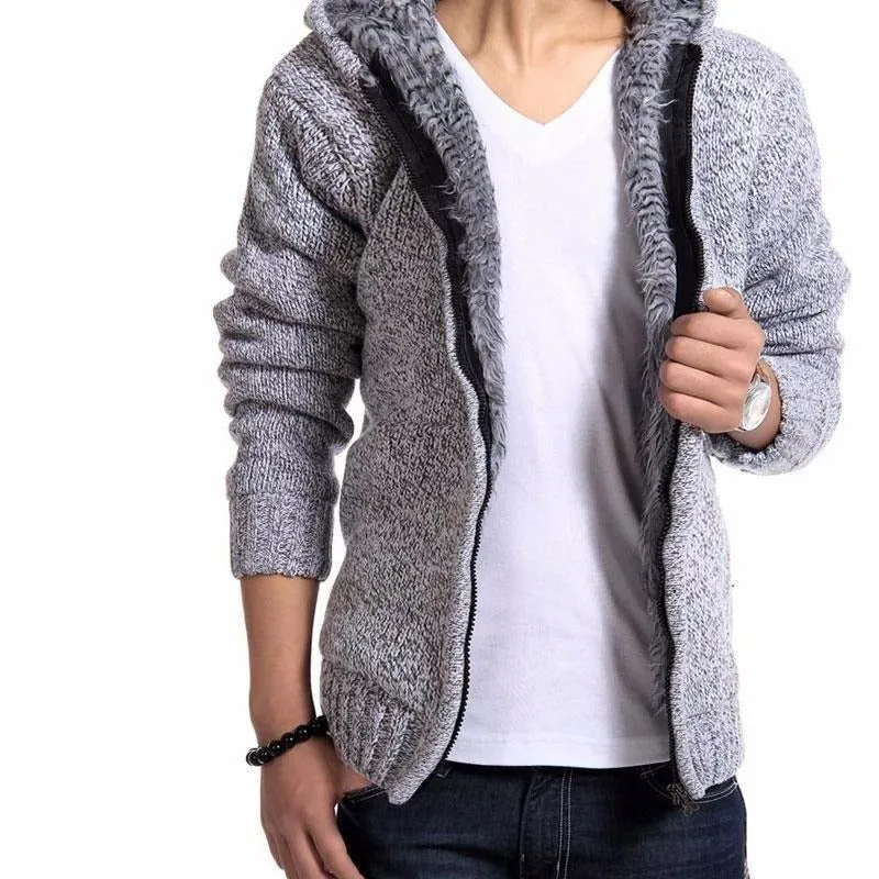 Mens Fur Lining zipper Hoodie