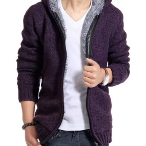 Mens Fur Lining zipper Hoodie