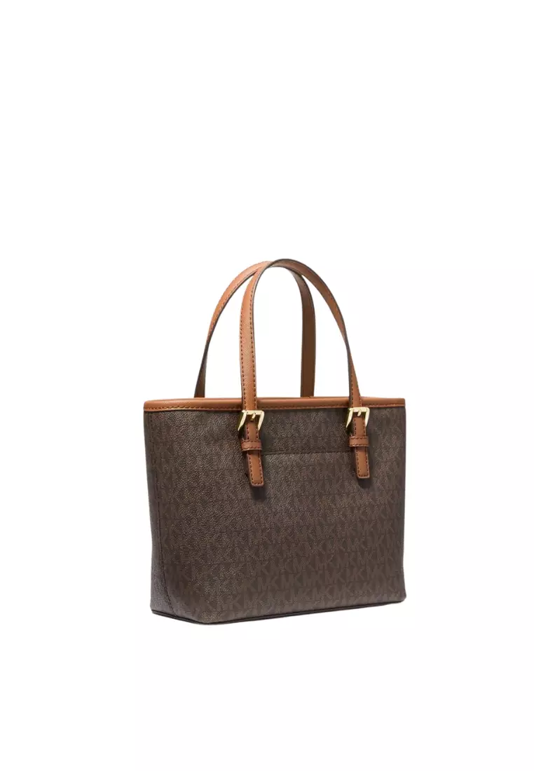 MICHAEL KORS Michael Kors Jet Set Travel Tote Bag Extra Small Top Zip Signature In Brown 35T9GTVT0B