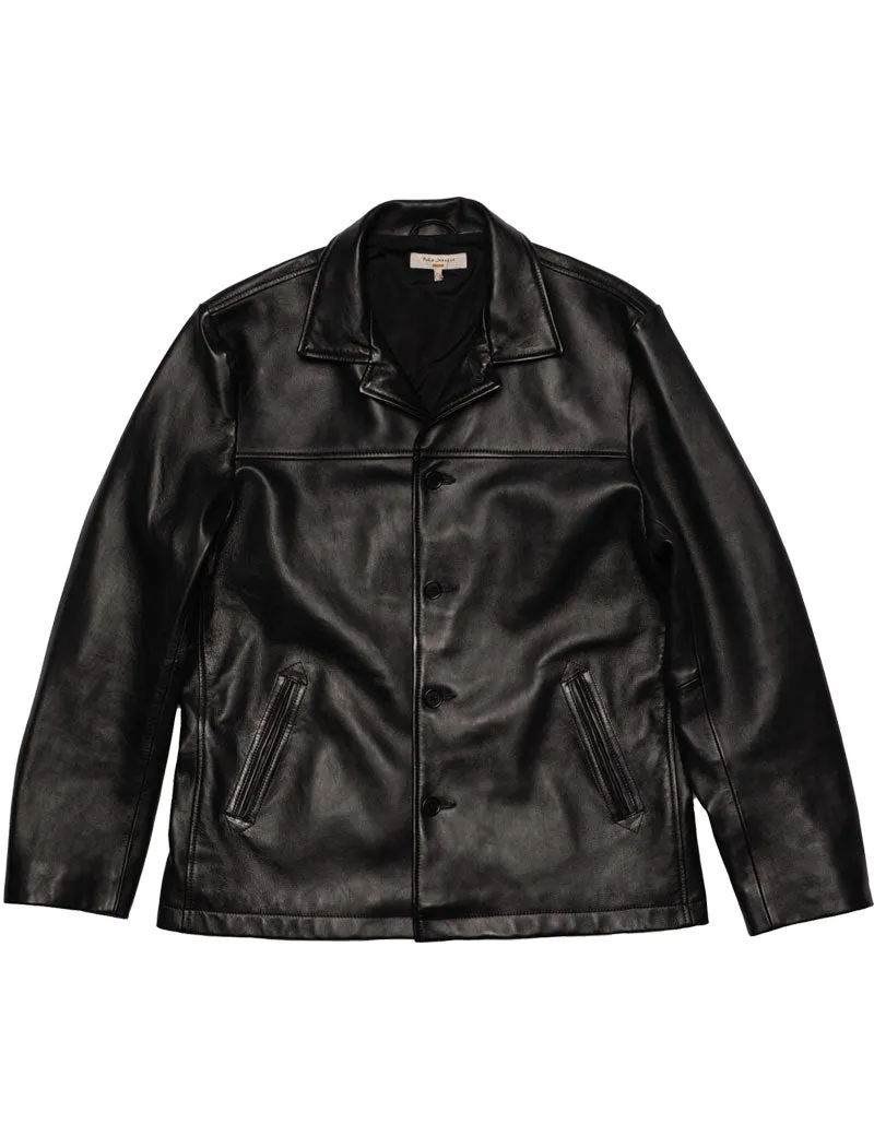 Nudie Jeans Co Ferry Leather Jacket Black