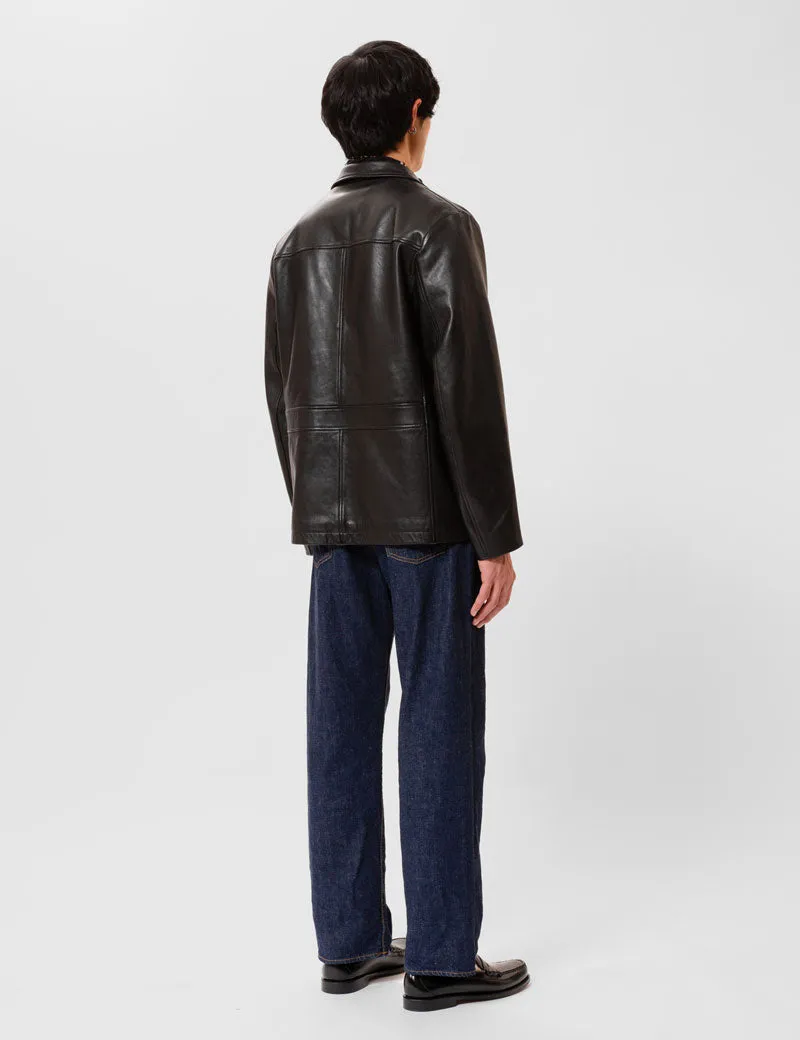 Nudie Jeans Co Ferry Leather Jacket Black