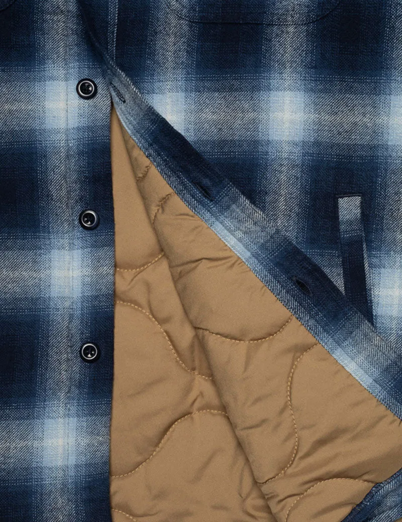 Nudie Jeans Co Glenn Padded Shadow Check Shirt Blue