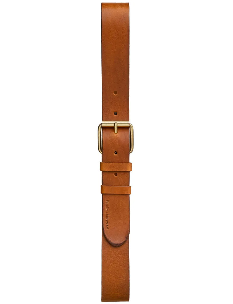 Nudie Jeans Co Pedersson Leather Belt Toffee Brown