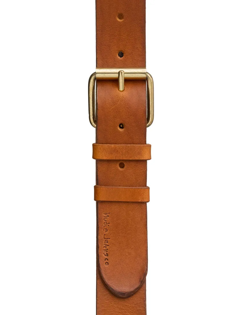 Nudie Jeans Co Pedersson Leather Belt Toffee Brown