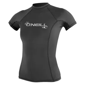 O'Neill Women's Basic Skins Short Sleeve Rash Vest - Black