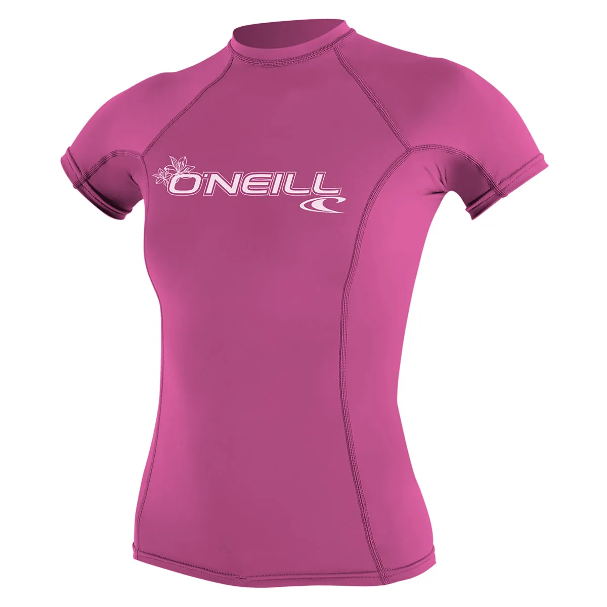 O'Neill Women's Basic Skins Short Sleeve Rash Vest - Fox Pink