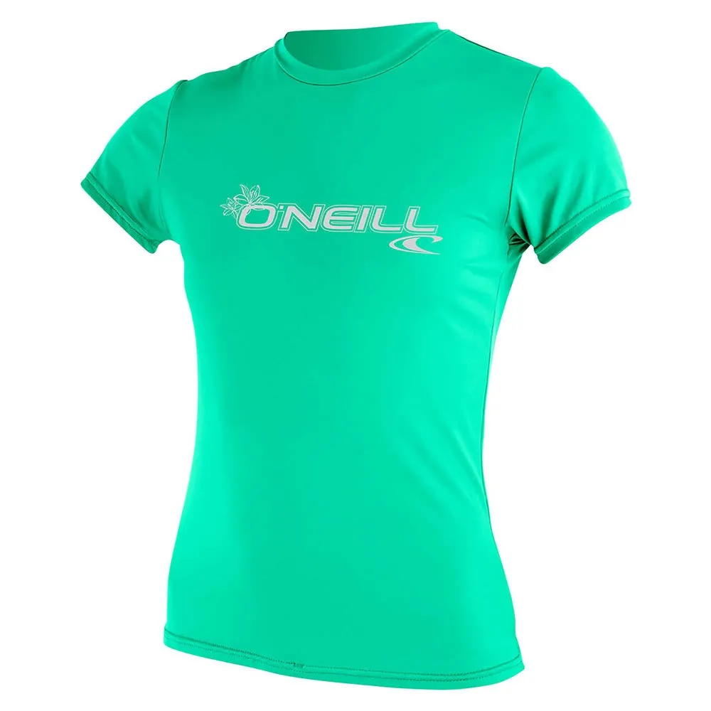 O'Neill Women's Basic Skins S/S Crew Rash Vest - Sea Glass