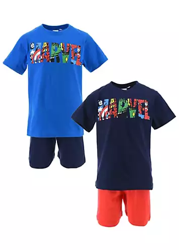 Pack of 2 T-Shirt Pyjama Sets by Marvel | Look Again