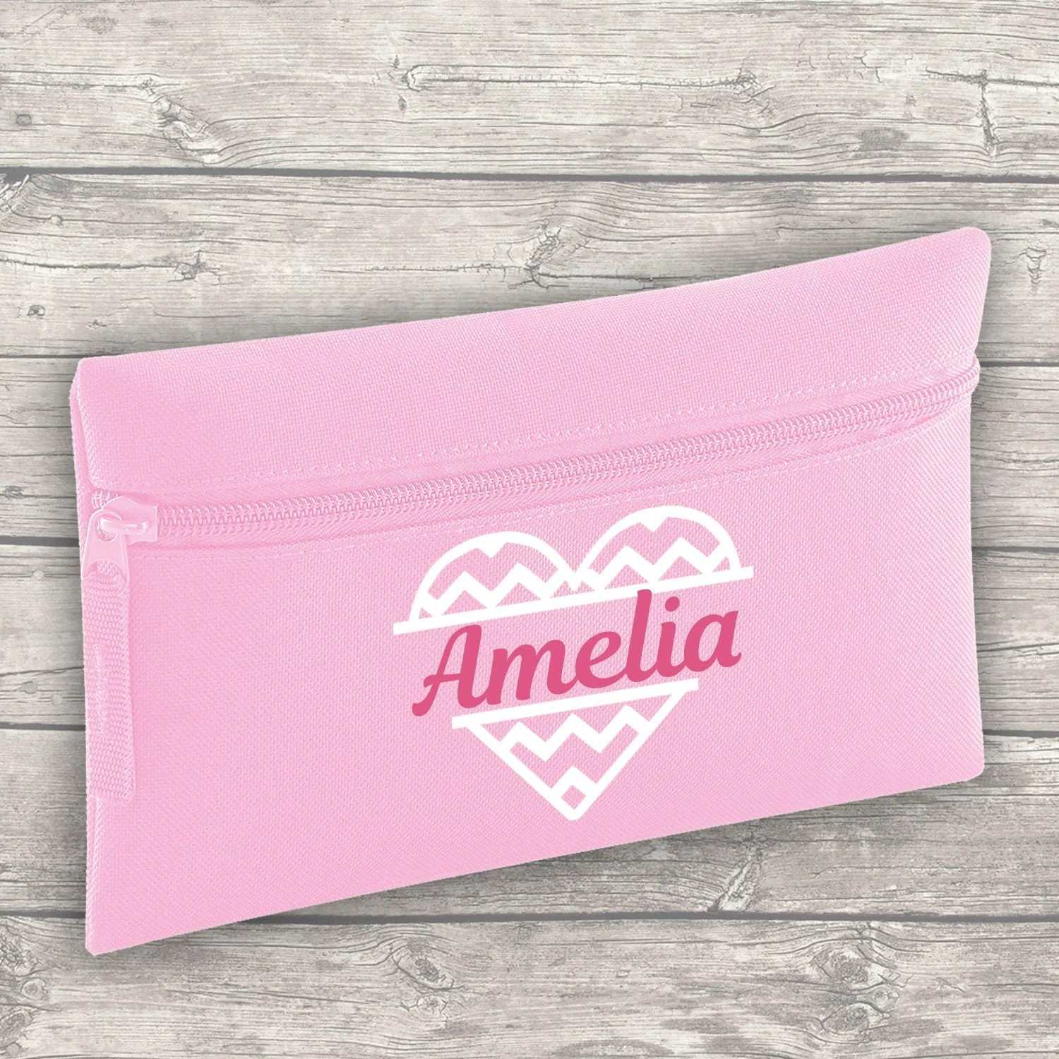 Personalised 12 Litre Backpack - Water Bottle - Lunch Bag - Pencil Case - Back To School - Heart with Name - Pink