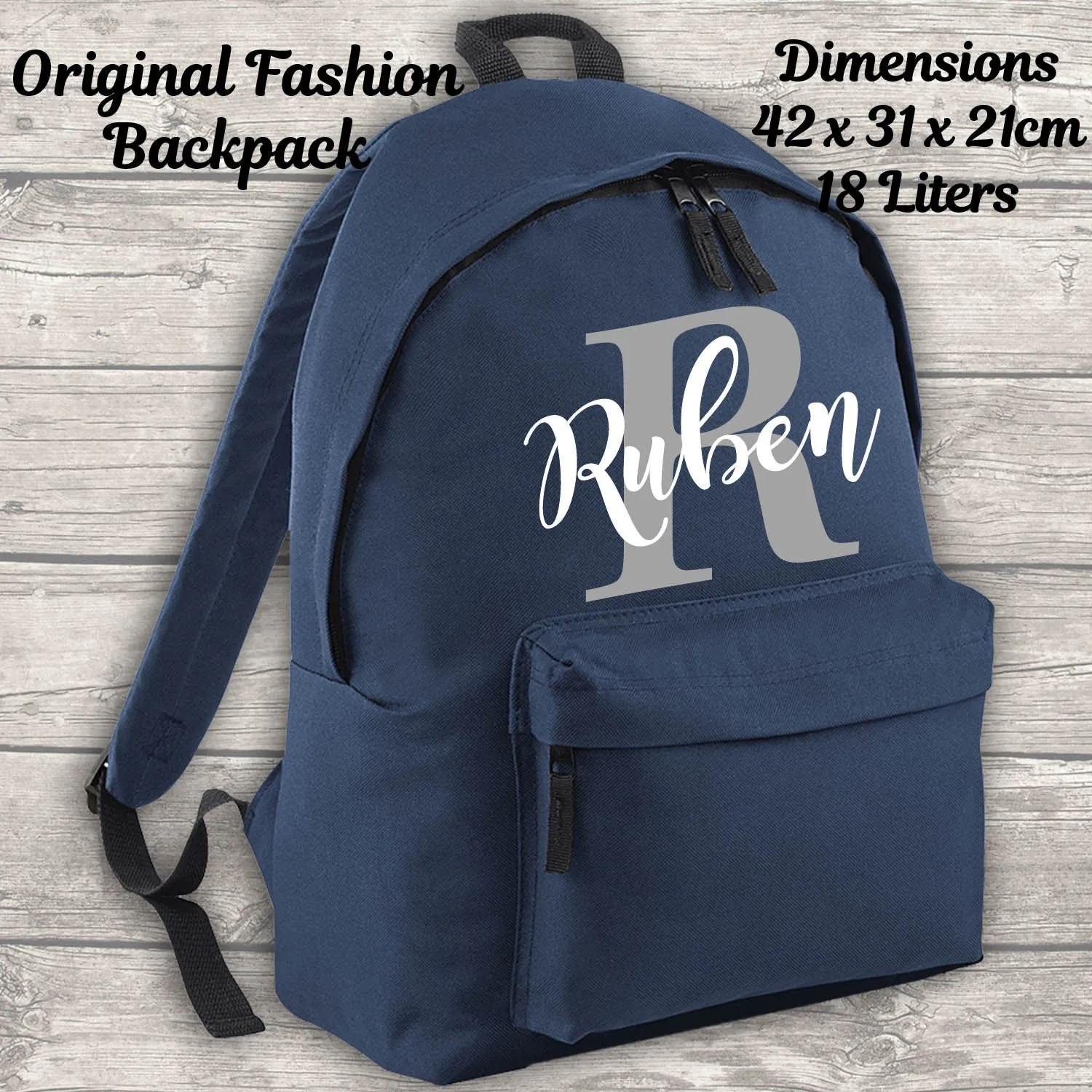 Personalised Backpack Kids 18 12 or 9 Litre Boys Girls Initial Name Lunch Bag Water Bottle Pencil Case School PE Bag Back To Sch