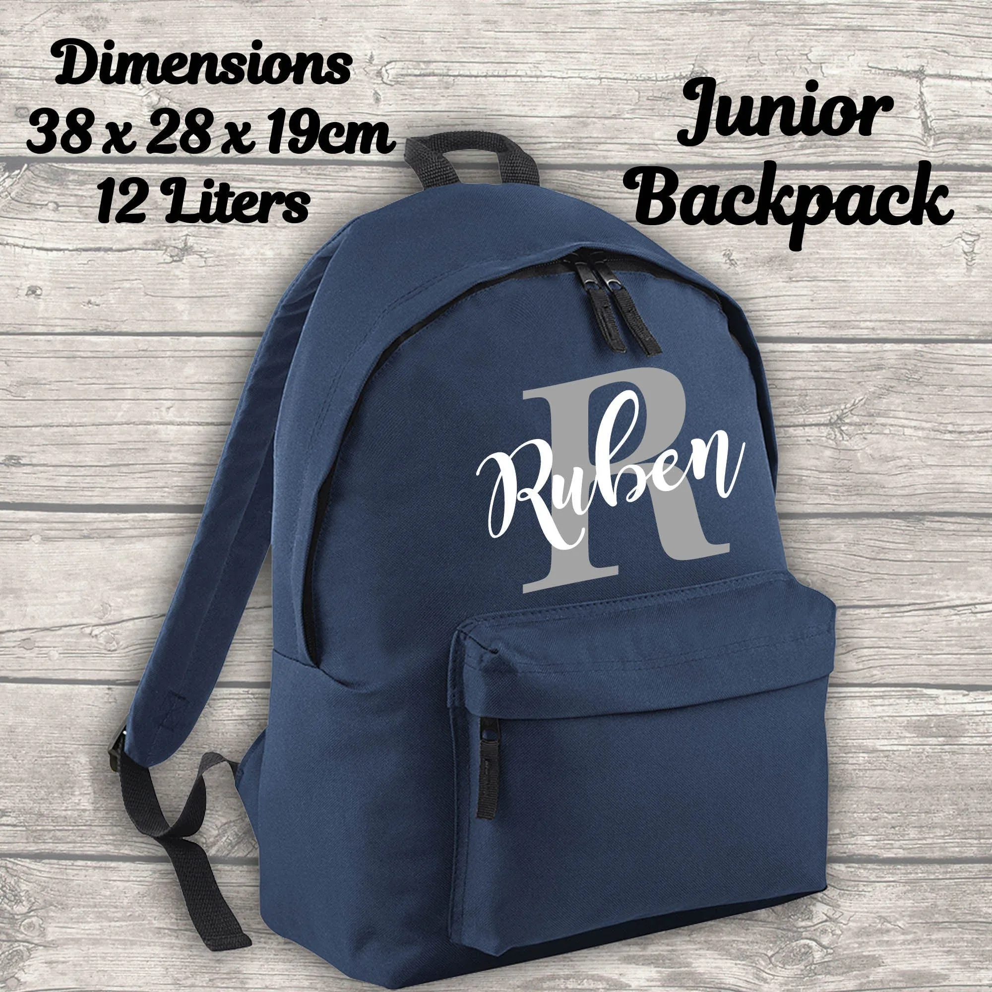 Personalised Backpack Kids 18 12 or 9 Litre Boys Girls Initial Name Lunch Bag Water Bottle Pencil Case School PE Bag Back To Sch