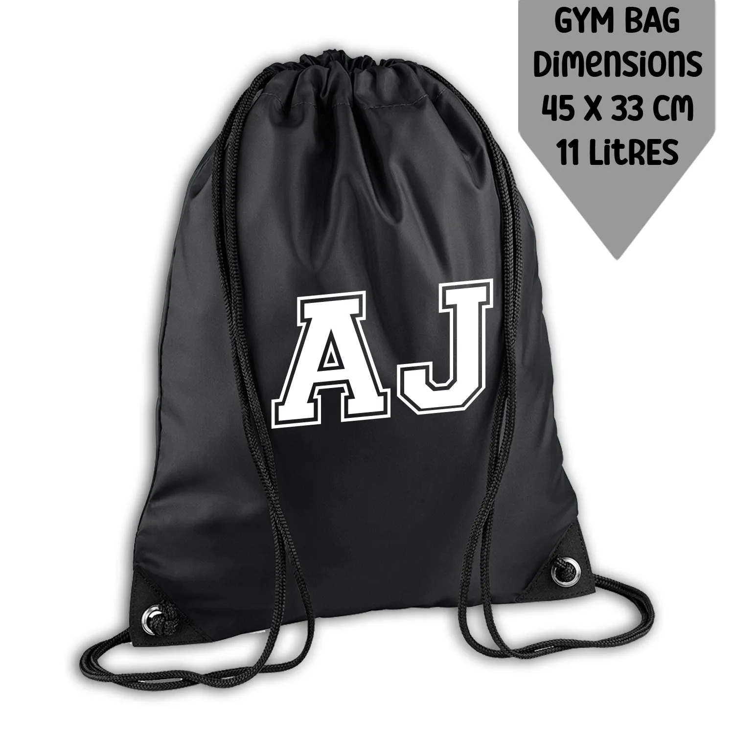 Personalised Backpack Kids School Bag Set Black With Initials Lunch Bag Water Bottle Gym Bag Pencil Case Back To School