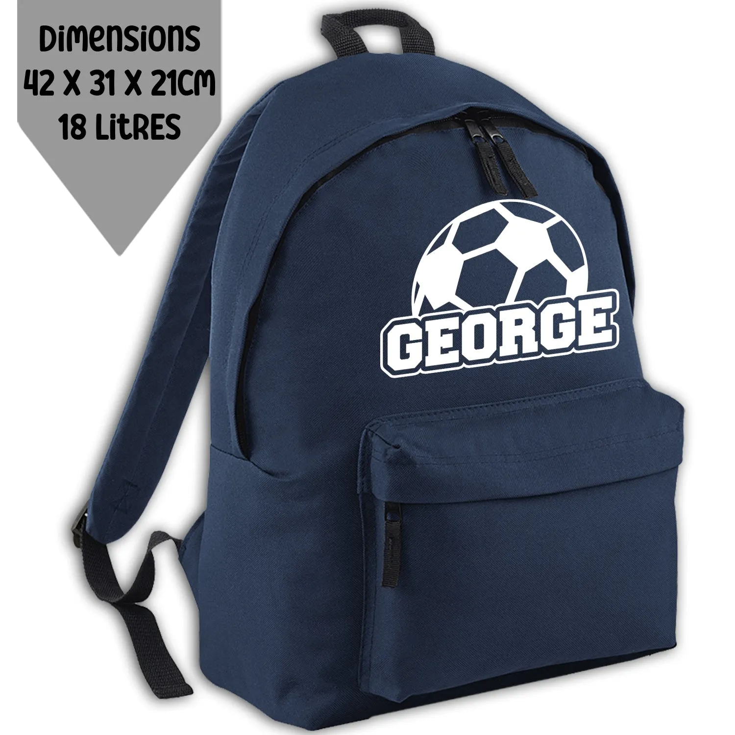 Personalised Backpack Kids School Bag Set Football Name Navy Lunch Bag Water Bottle Gym Bag Pencil Case Back To School