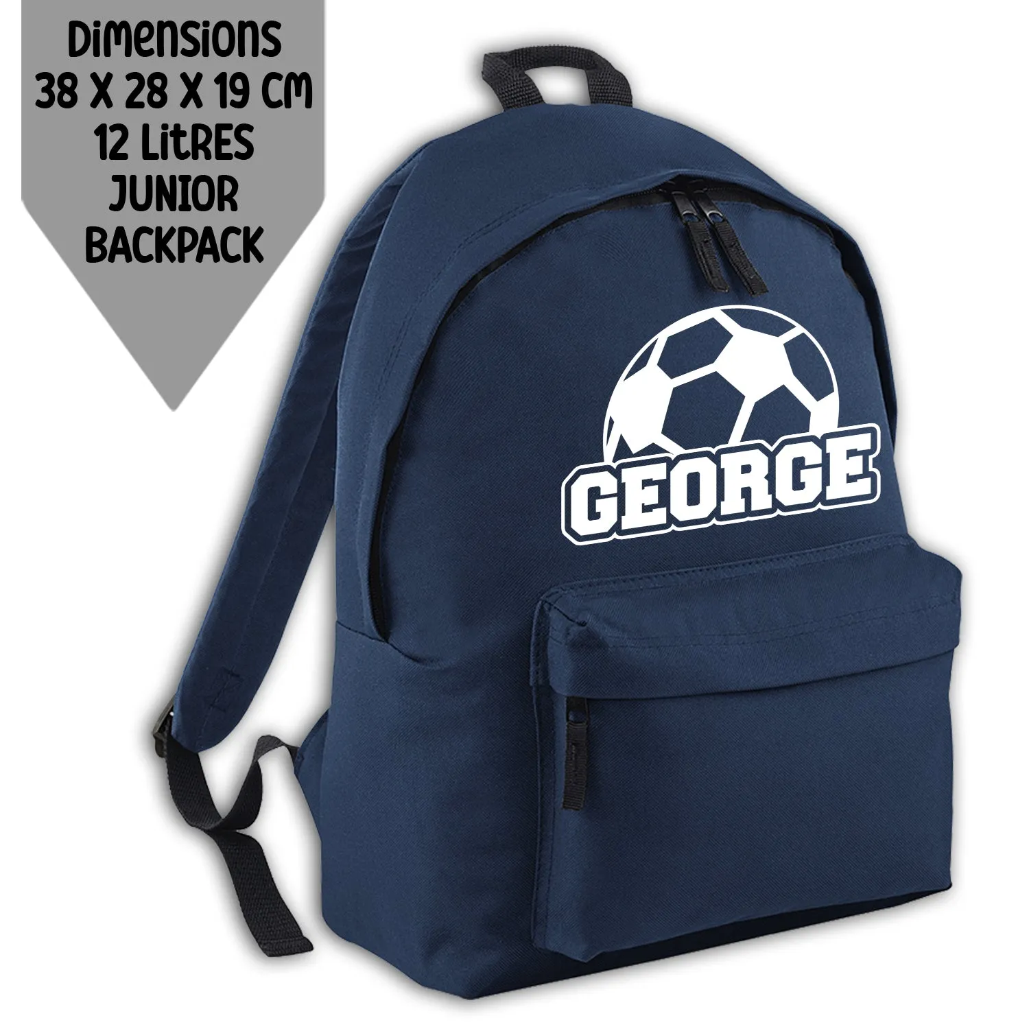 Personalised Backpack Kids School Bag Set Football Name Navy Lunch Bag Water Bottle Gym Bag Pencil Case Back To School