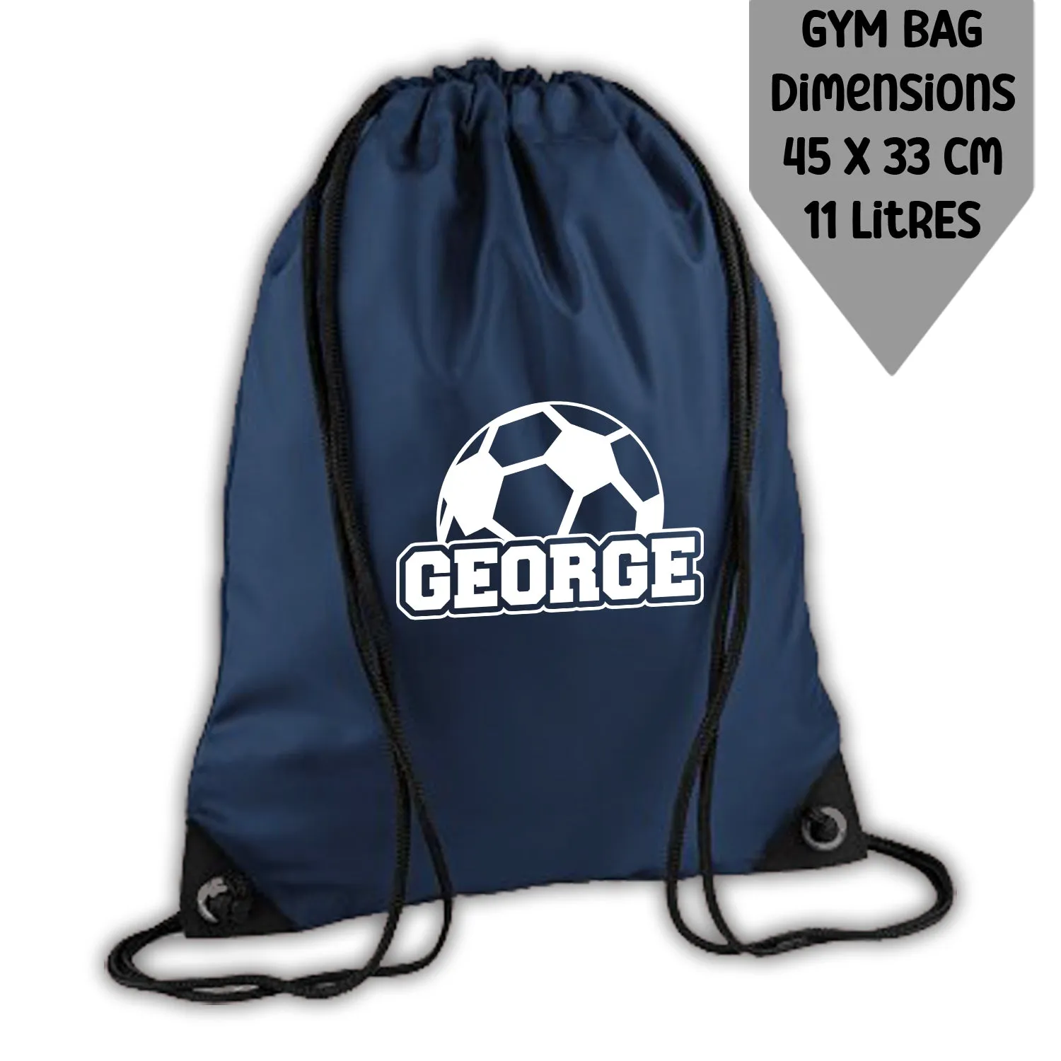 Personalised Backpack Kids School Bag Set Football Name Navy Lunch Bag Water Bottle Gym Bag Pencil Case Back To School