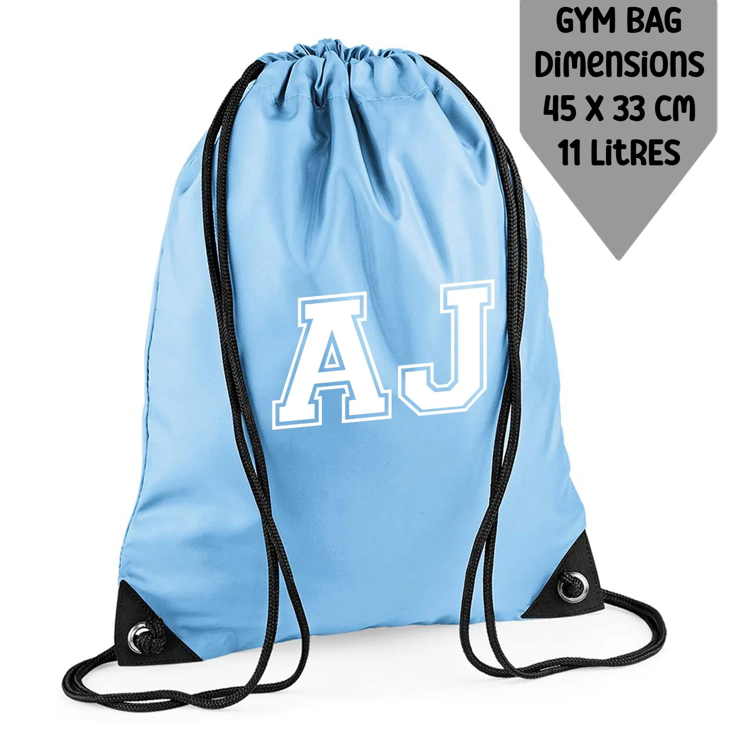 Personalised Backpack Kids School Bag Set Sky Blue With Initials Lunch Bag Water Bottle Gym Bag Pencil Case Back To School