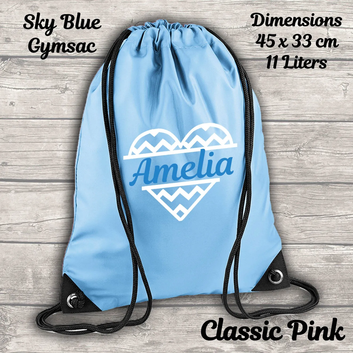 Personalised Heart Backpack Kids 18 or 9 Litre Boys Girls Name Lunch Bag Water Bottle Pencil Case School PE Bag Back To School S