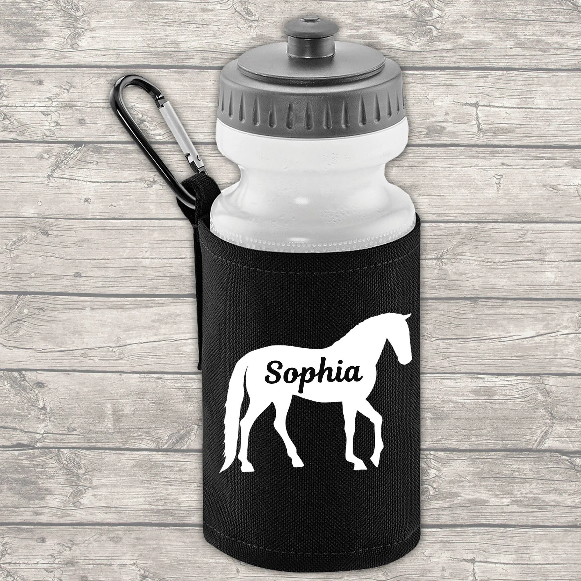 Personalised Horse 12 Litre Backpack Water Bottle and Lunch Bag and FREE Pencil Case Back To School Black Backpack Kids Junior S