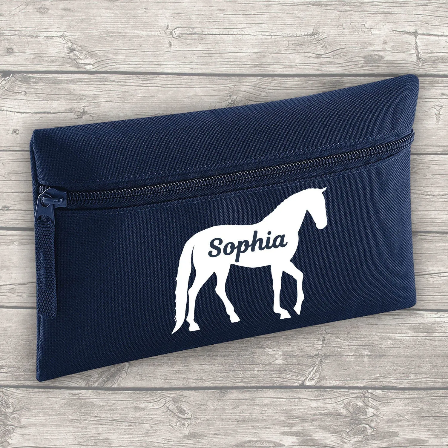 Personalised Horse 12 Litre Backpack Water Bottle and Lunch Bag and FREE Pencil Case Back To School Navy Backpack Kids Junior Si