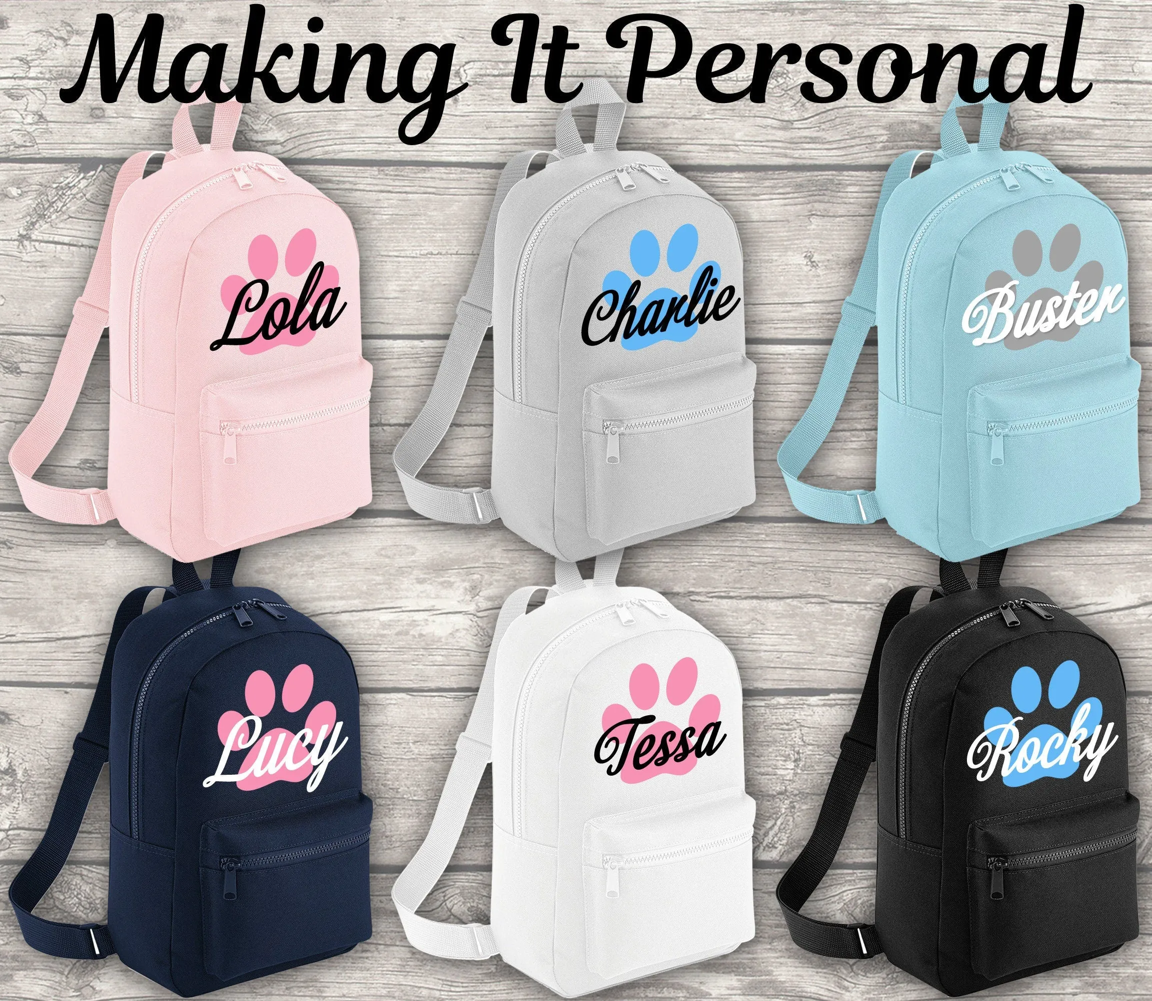 Personalised Mini Dog Backpack Puppy Backpack Doggy Day Care Bag Back To School Backpack Kids Backpack Child Backpack Toddler Pu