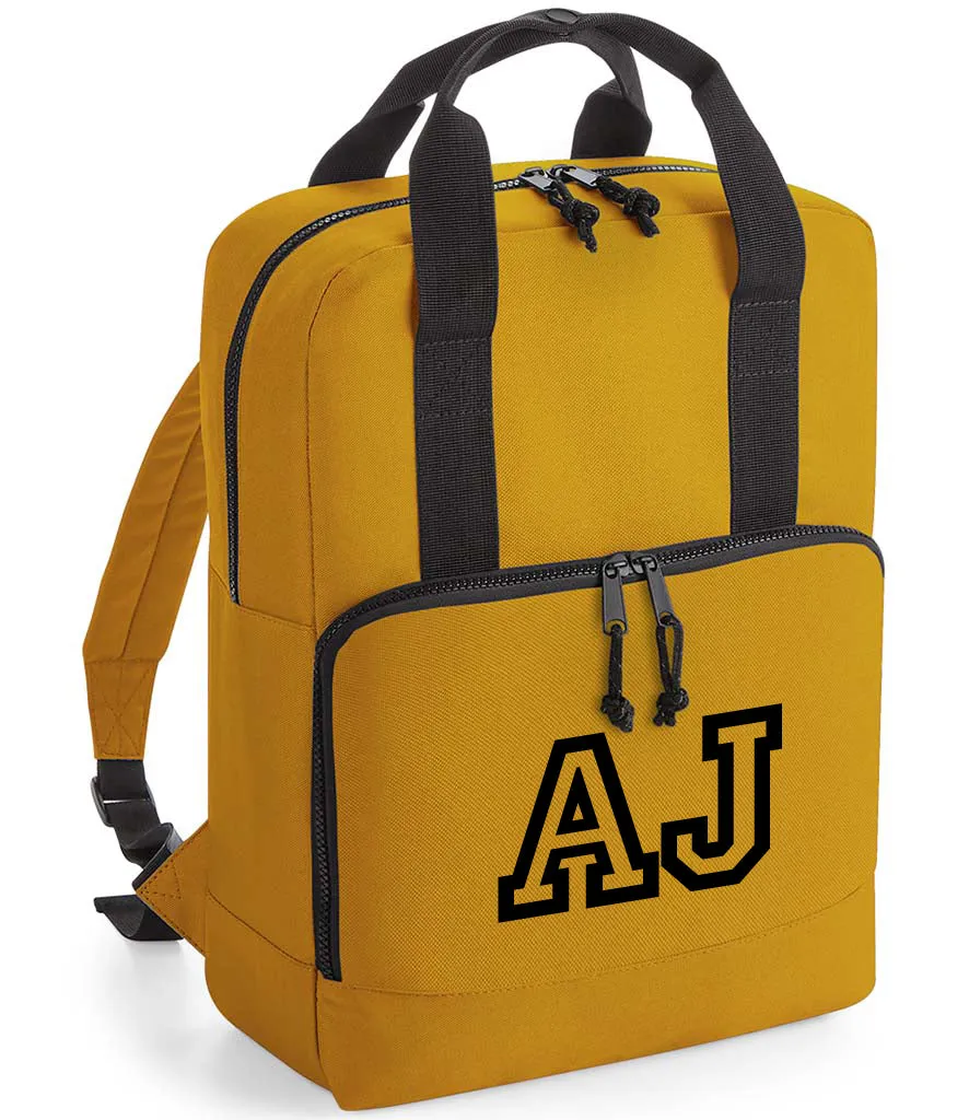 Personalised Recycled Cooler Backpack Black, Pure Grey, Mustard or Military Green