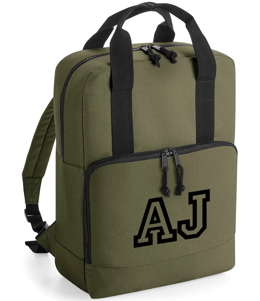 Personalised Recycled Cooler Backpack Black, Pure Grey, Mustard or Military Green