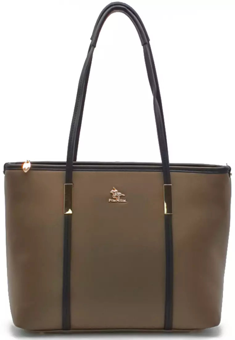 POLO HILL POLO HILL Danni Ladies Faux Leather Shoulder Tote Bag 2-in-1 Set