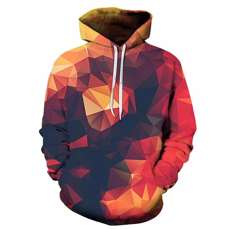 Red Geometric Triangle Glow Hoodie