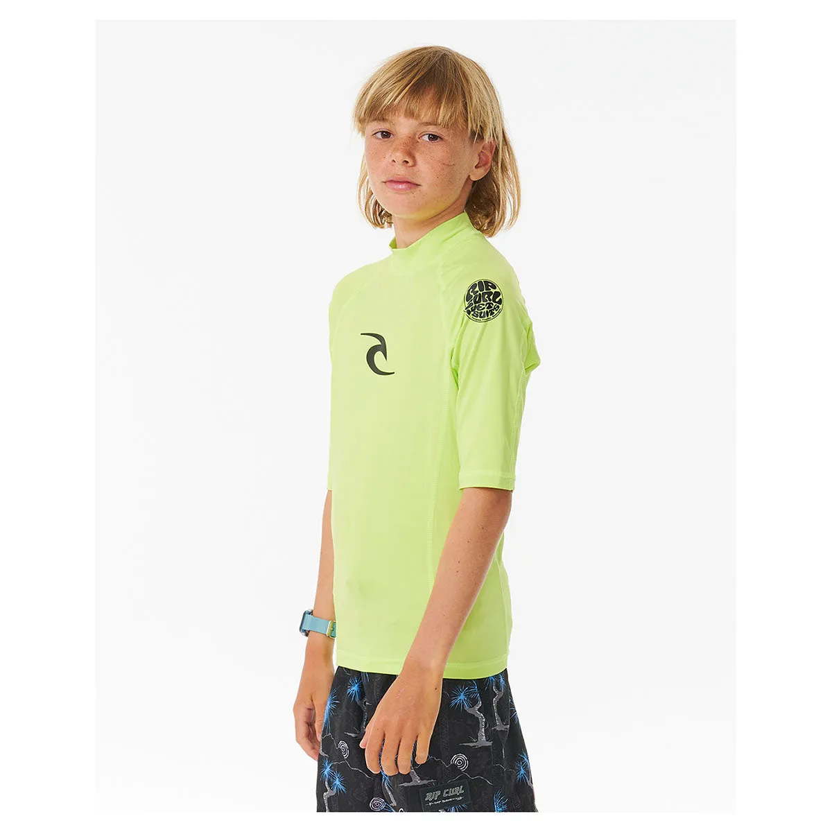 Rip Curl Boy's Brand Wave UPF Short Sleeve Rash Vest