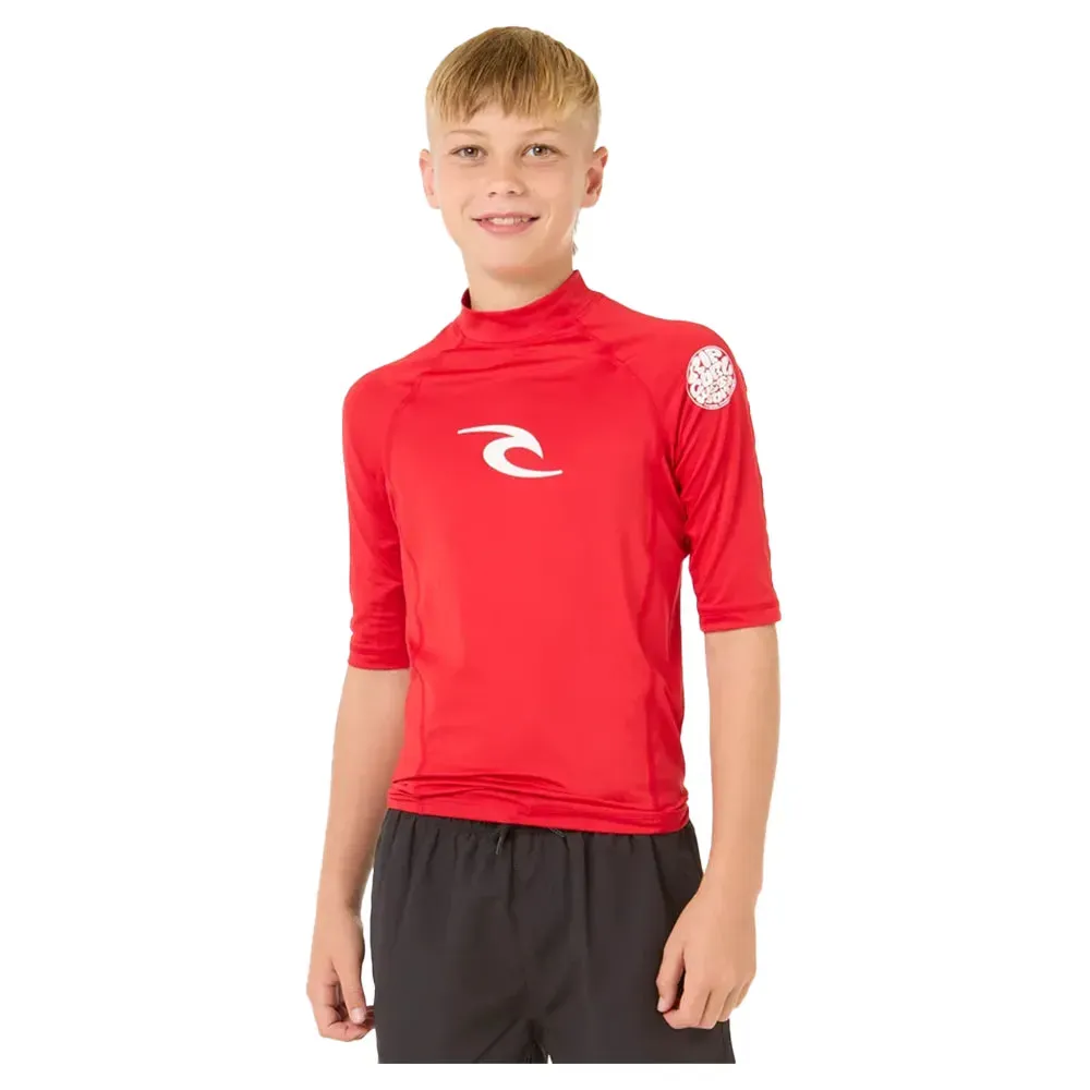 Rip Curl Boy's Brand Wave UPF Short Sleeve Rash Vest