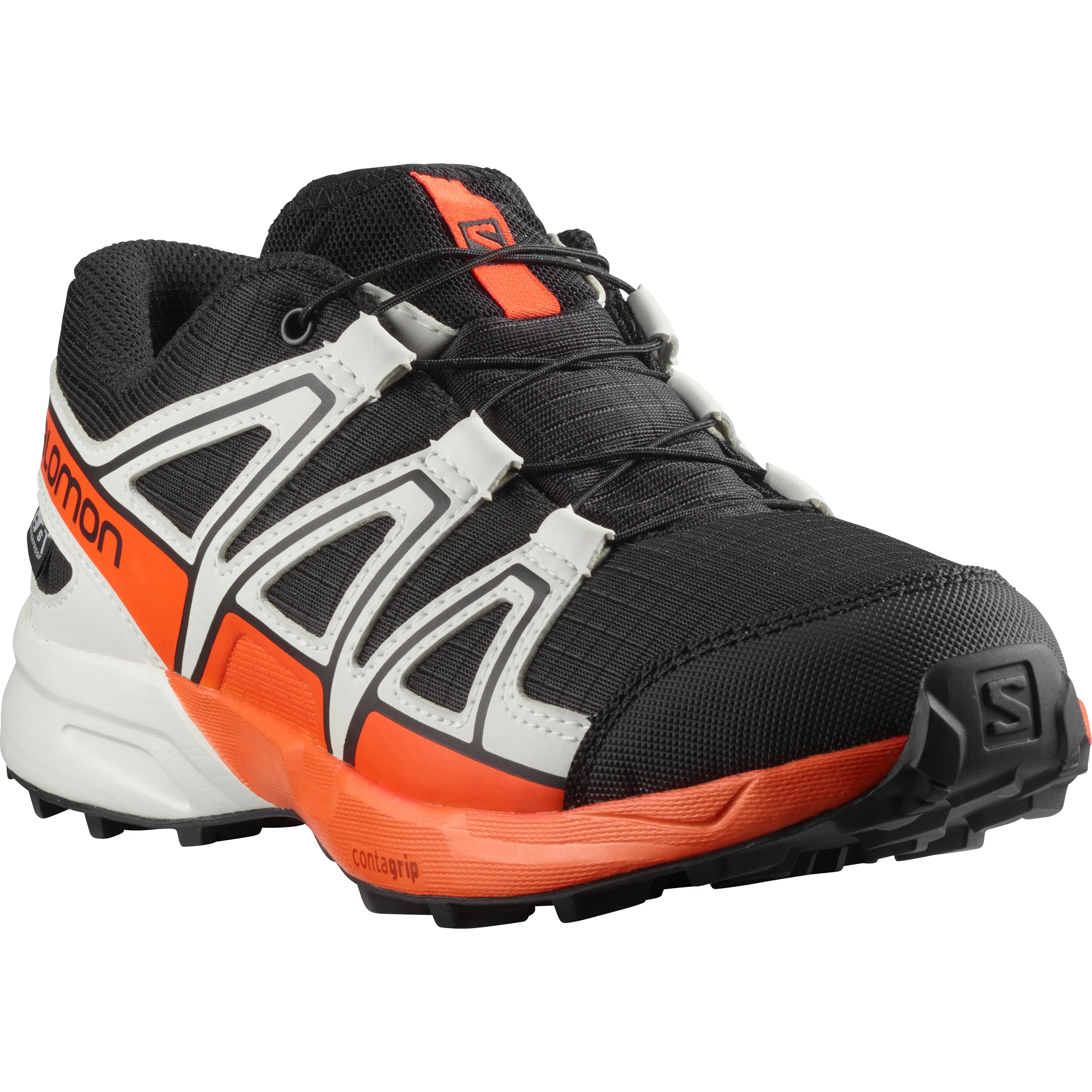 Salomon Junior Speedcross CSWP (2021) Black/Lunar Rock/Cherry Tomato | Buy Salomon Junior Speedcross CSWP (2021) Black/Lunar Roc