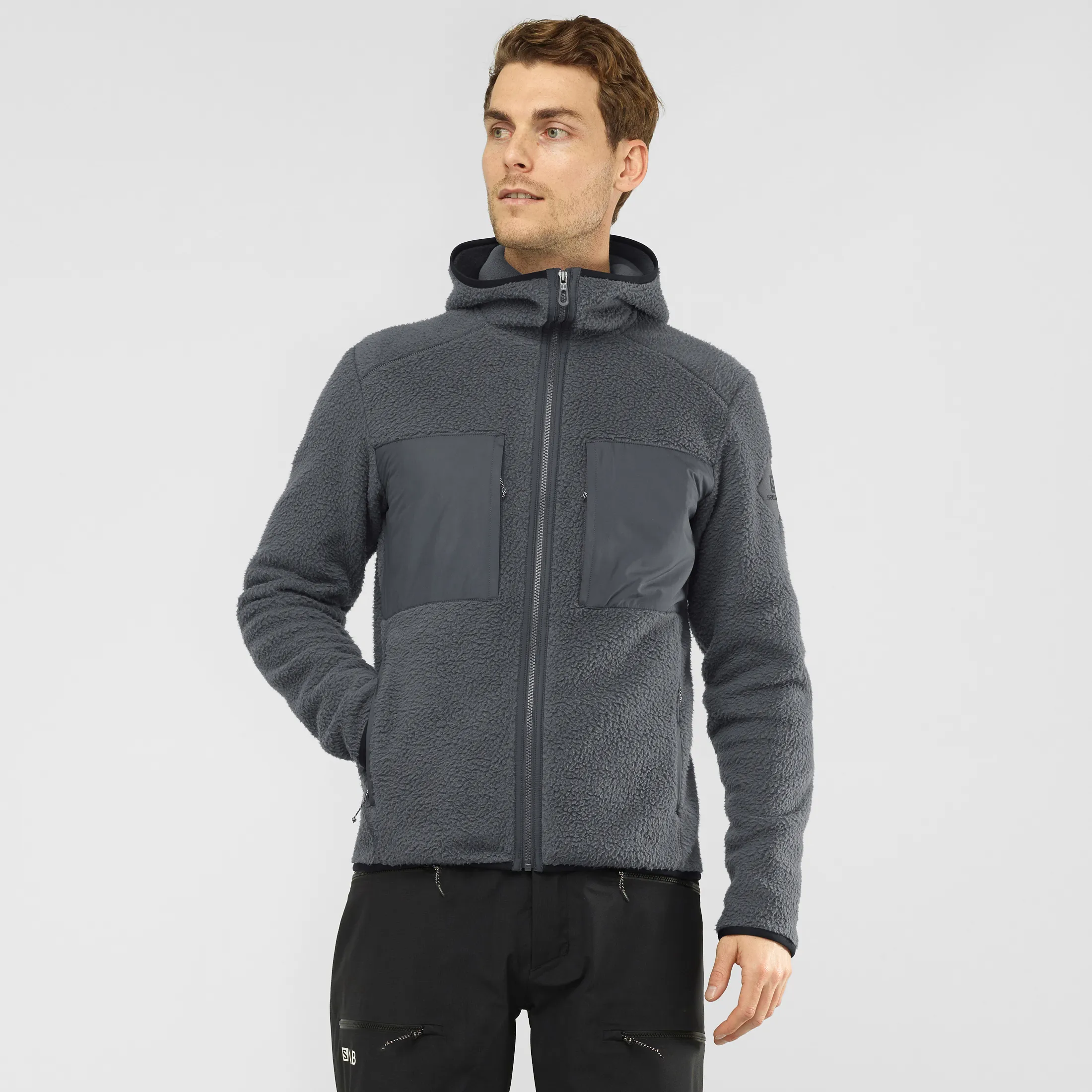 Salomon Men's Snowshelter Teddy Hoodie Ebony | Buy Salomon Men's Snowshelter Teddy Hoodie Ebony here | Outnorth