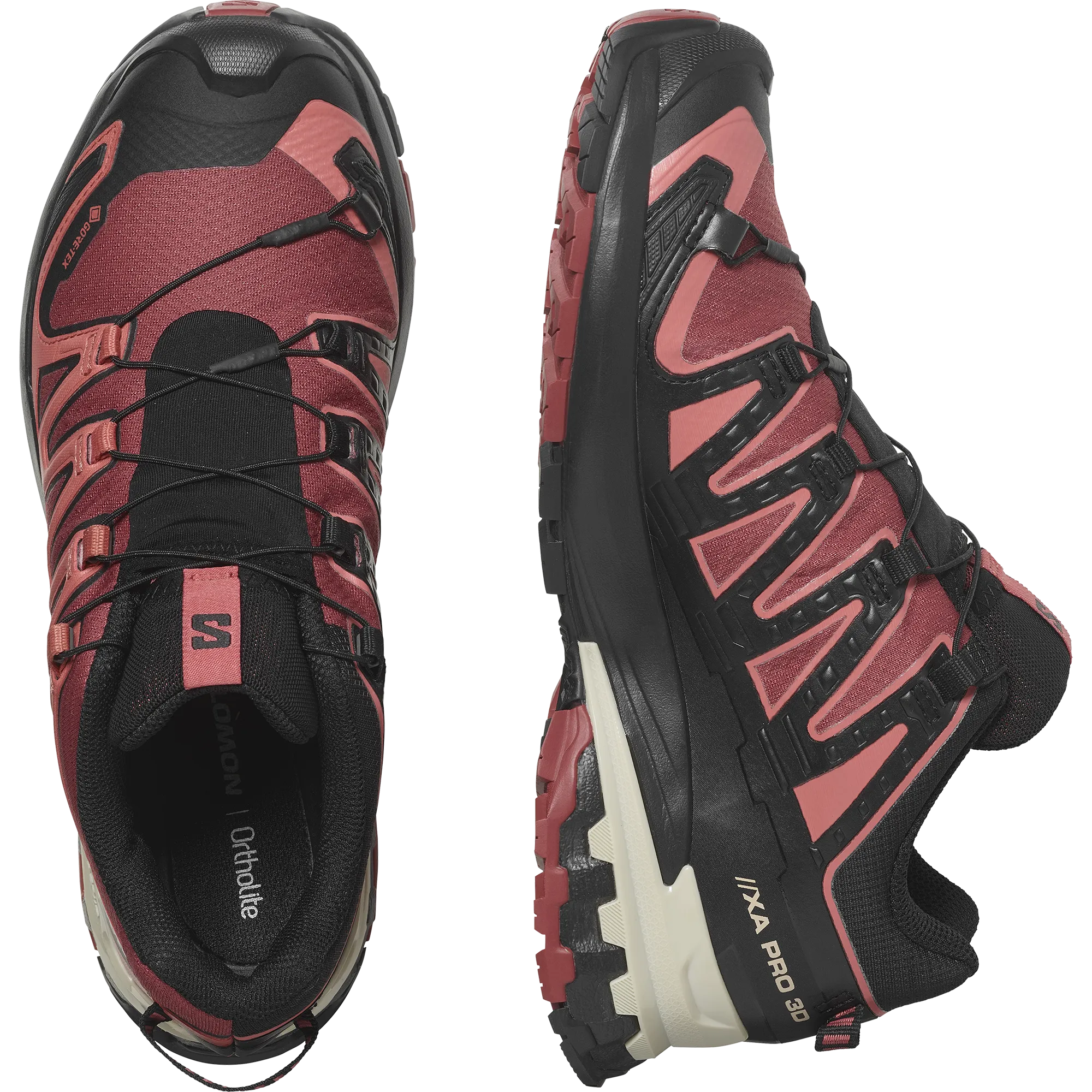 Salomon Women's XA Pro 3D V9 Gore-Tex in Cow Hide Black Faded Rose