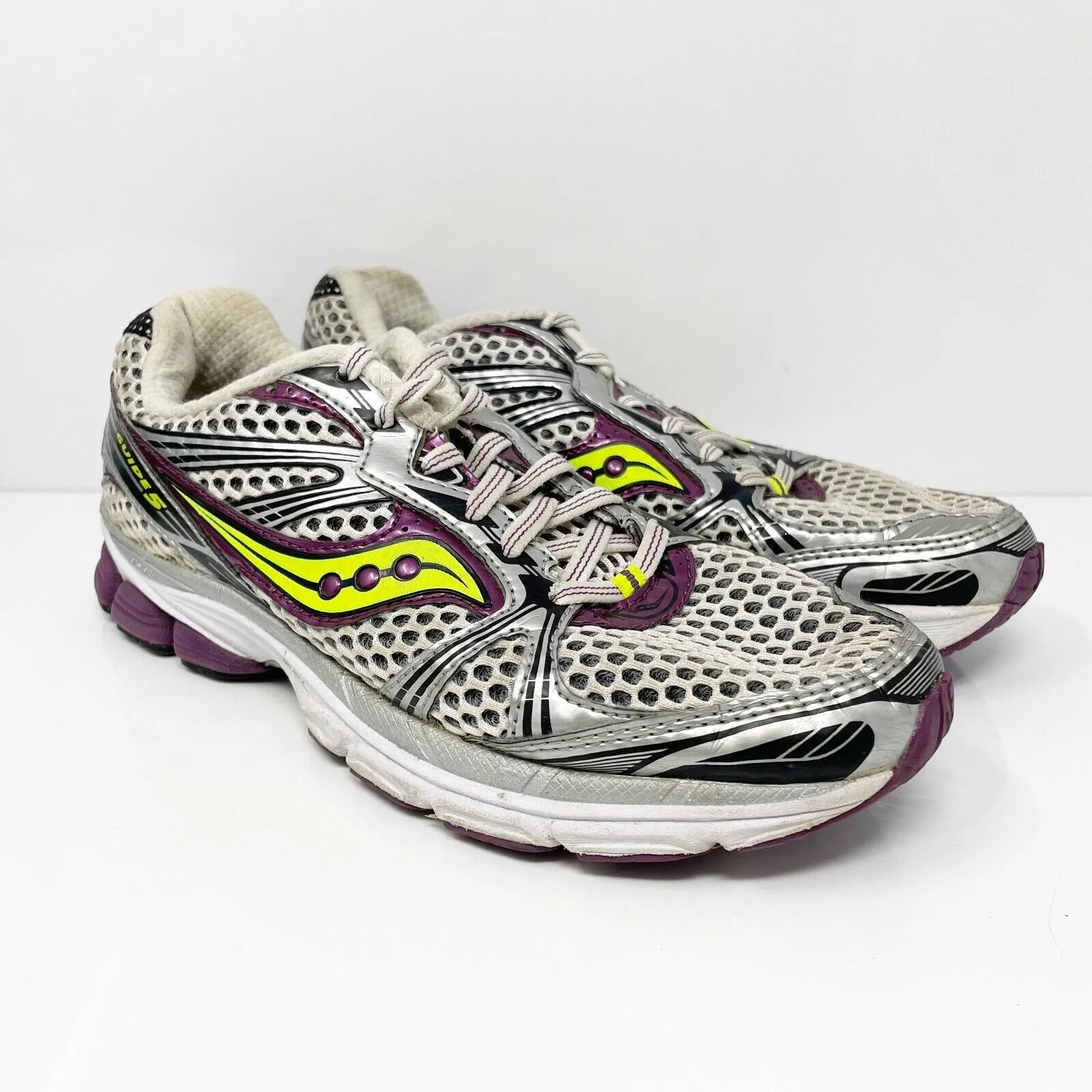 Saucony Womens Guide 5 10140-3 White Running Shoes Sneakers Size 8