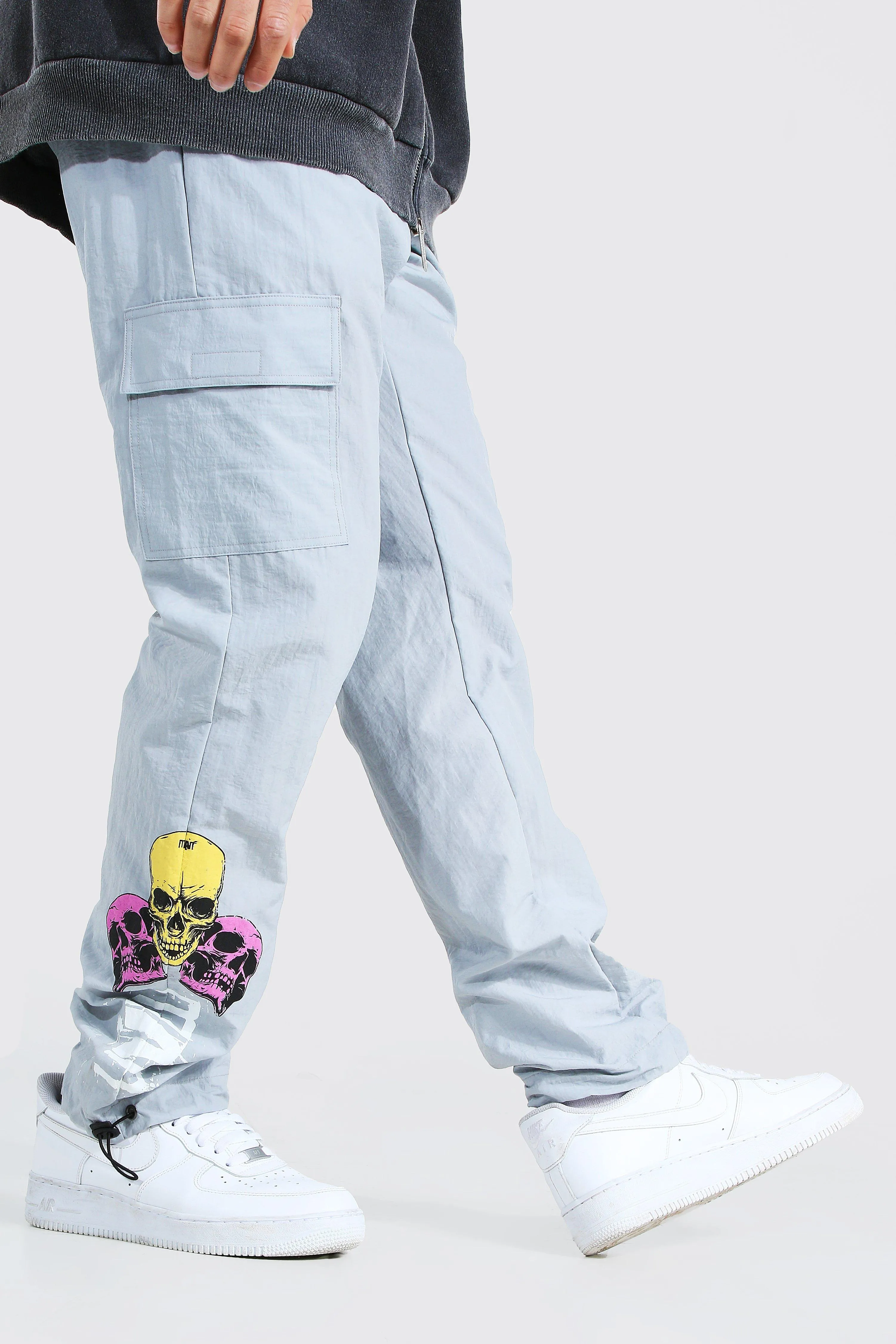 Shell Man Skull Cargo Pants With Bungee Cord