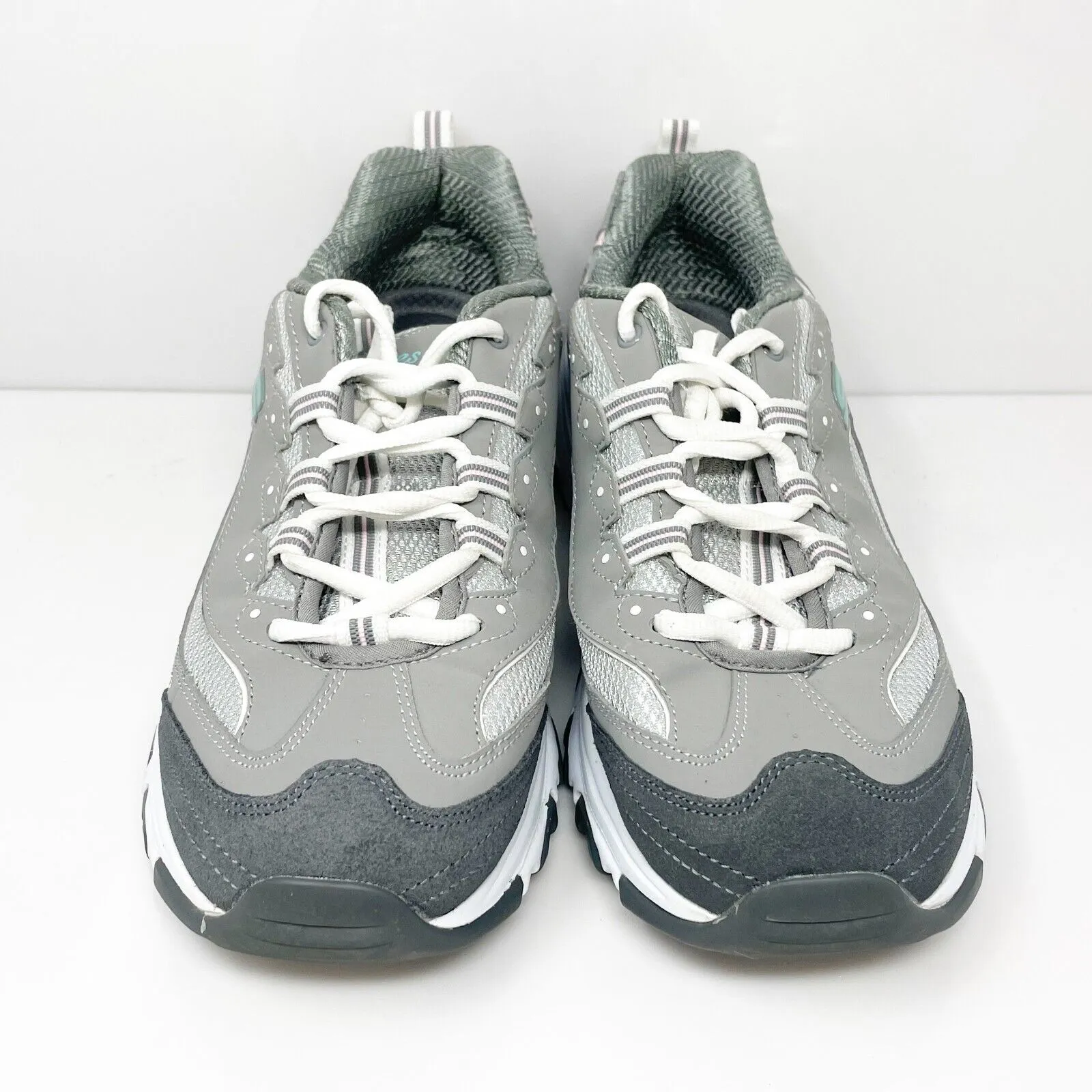 Skechers Womens D Lites 11947W Gray Casual Shoes Sneakers Size 10