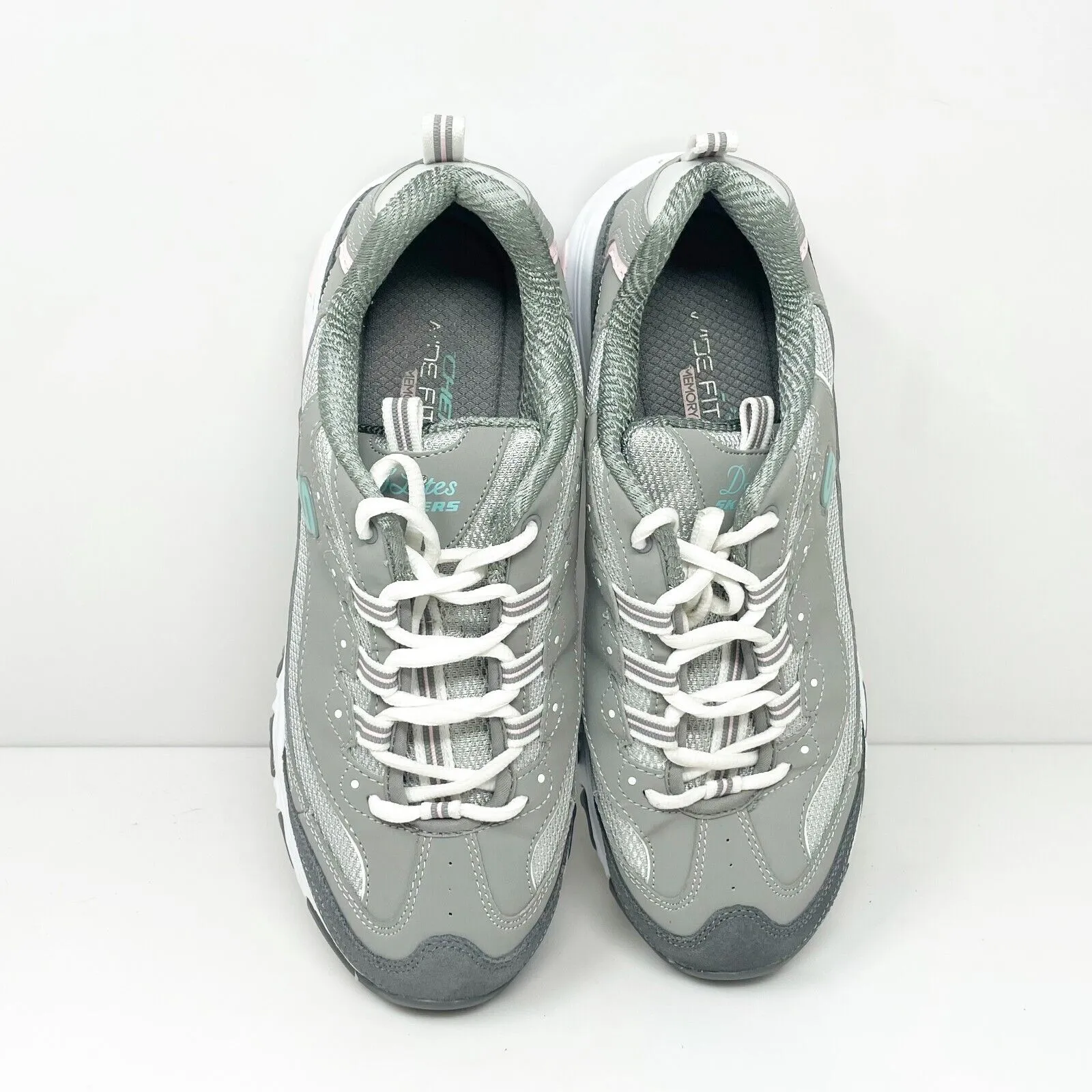 Skechers Womens D Lites 11947W Gray Casual Shoes Sneakers Size 10