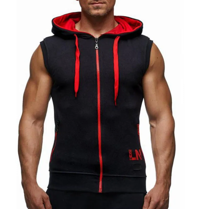 Sleeveless Zipper Tank Top Hoodie