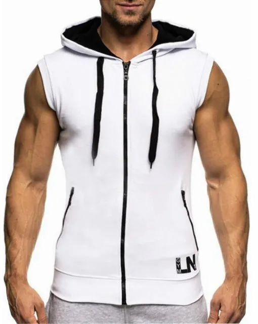 Sleeveless Zipper Tank Top Hoodie