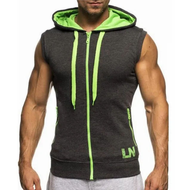 Sleeveless Zipper Tank Top Hoodie