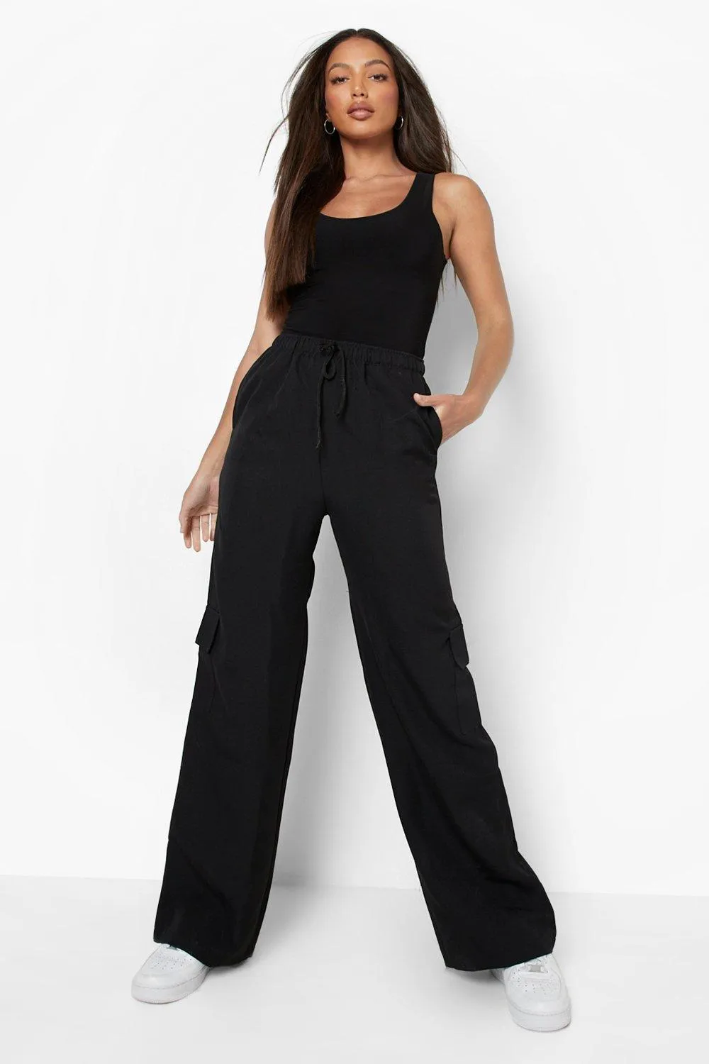 Tall Woven Wide Leg Cargo Pants