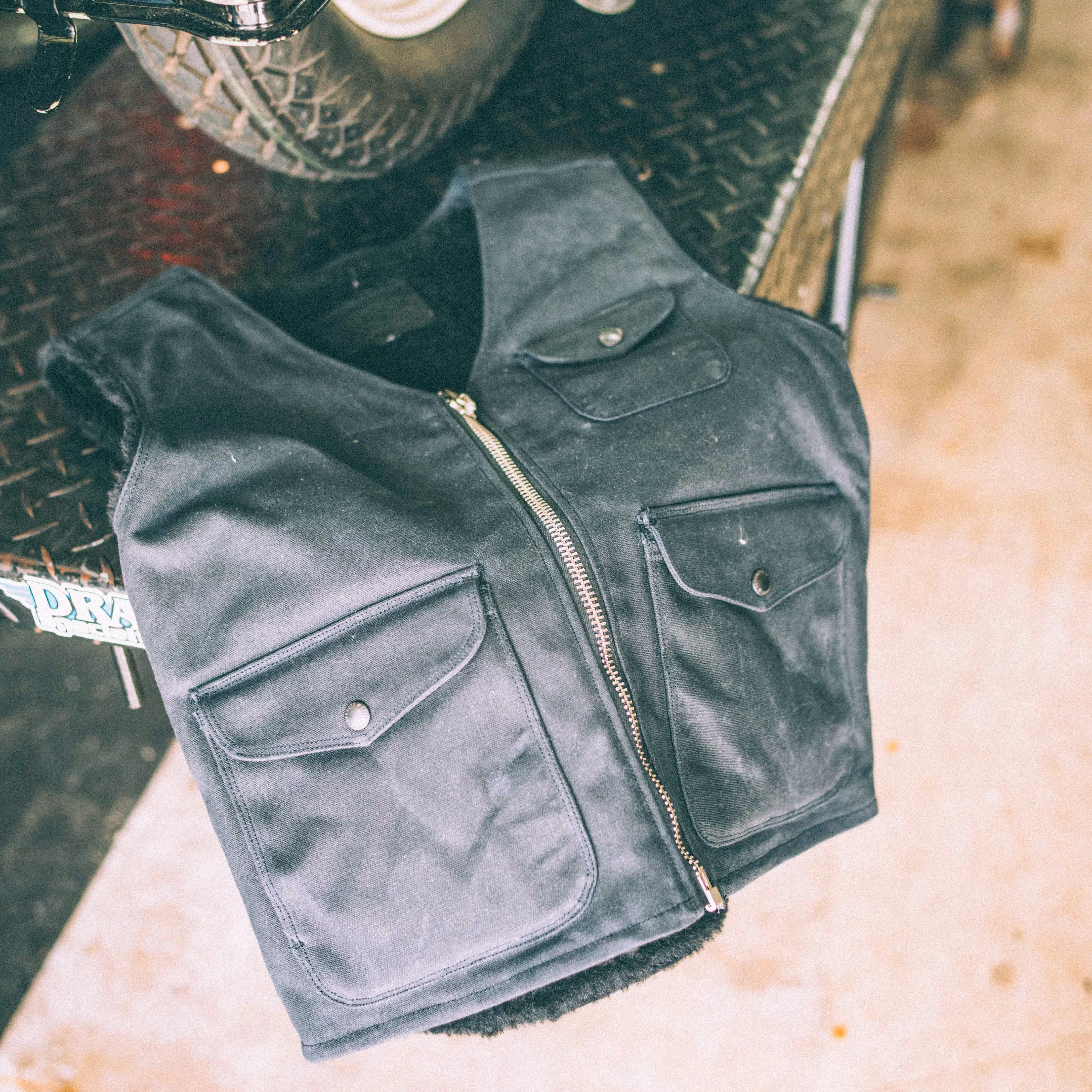 Teamster Vest Black Canvas