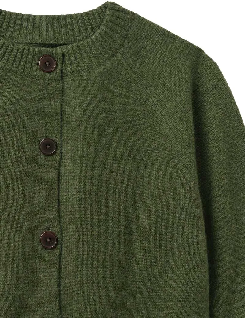 Toast Wool Cashmere Cardigan Olive Melange