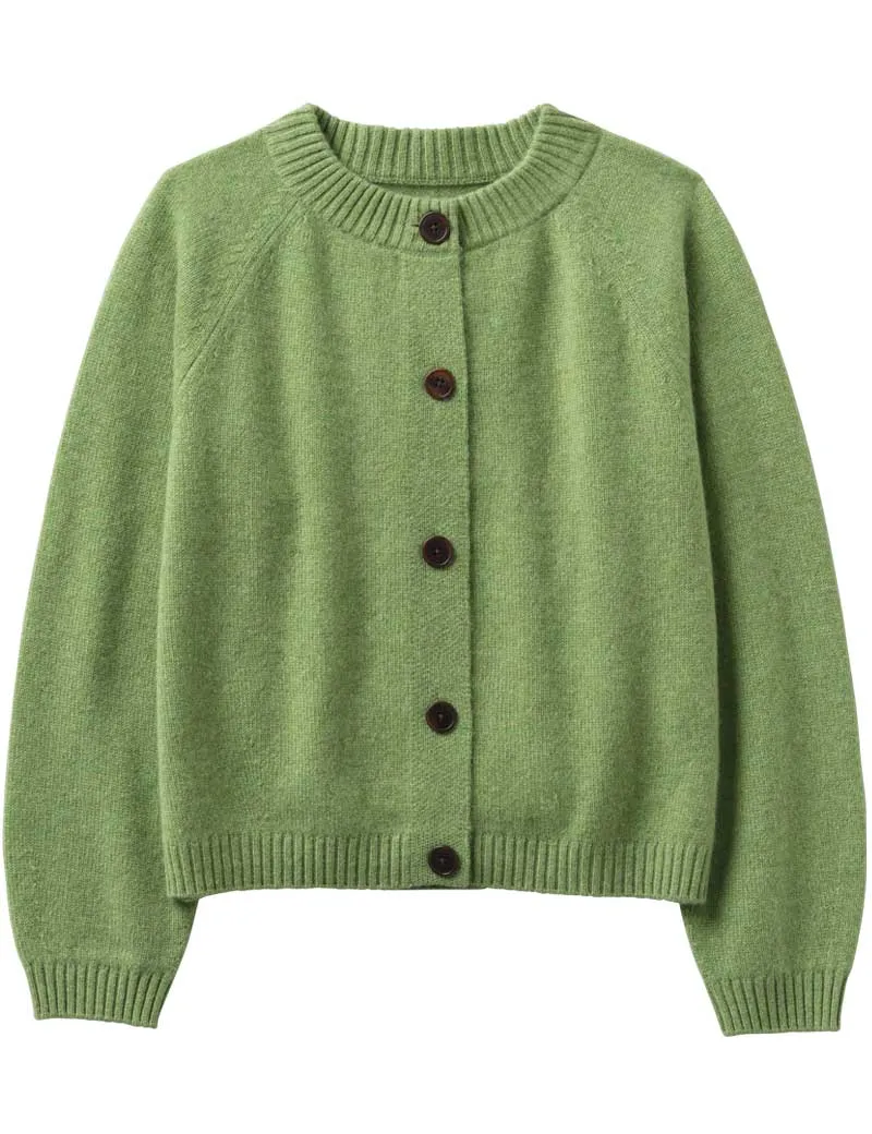 Toast Wool Cashmere Raglan Cardigan Pea Shoot