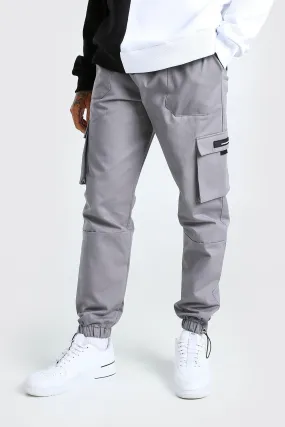 Twill Cargo Pants With Rubber Tab Detail