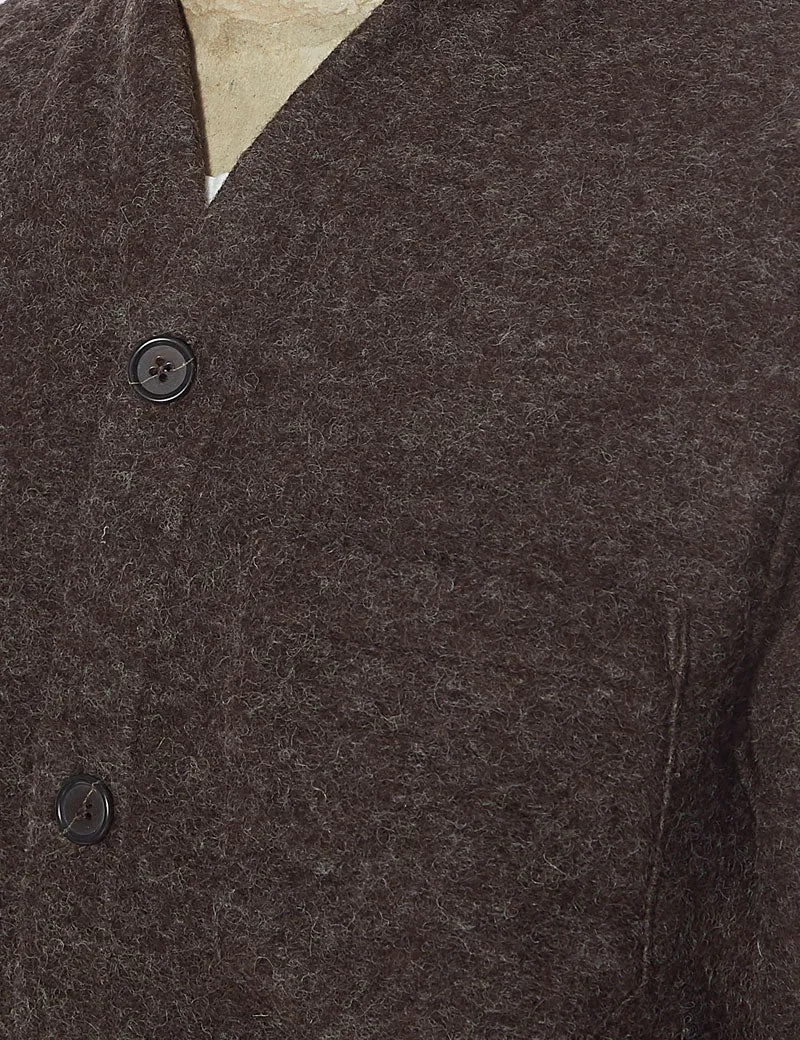 Universal Works Cardigan Brown Wool Fleece